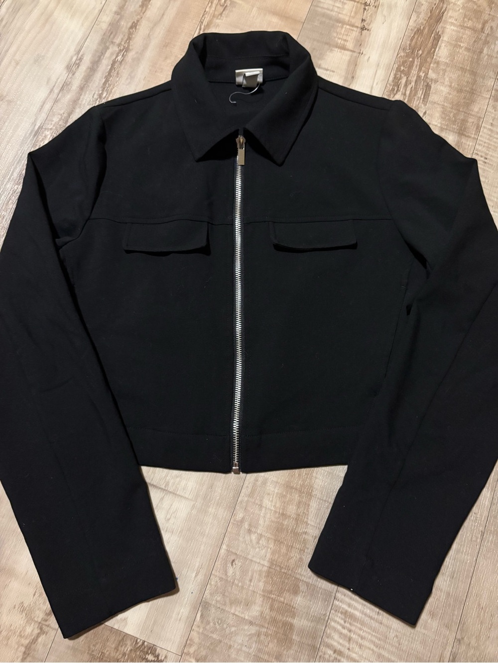 a new day Black Zip-Front Cropped Jacket
